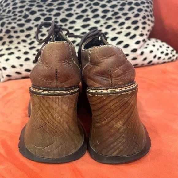 London Underground 90s Platform Shoes Vintage Brown Leather Grunge Y2K Sz 6-6.5 - Picture 3 of 14